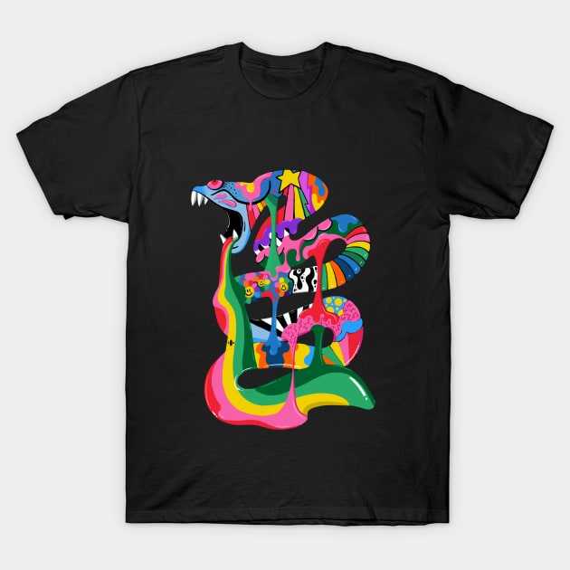 Colourful Snake T-Shirt by ms_wearer